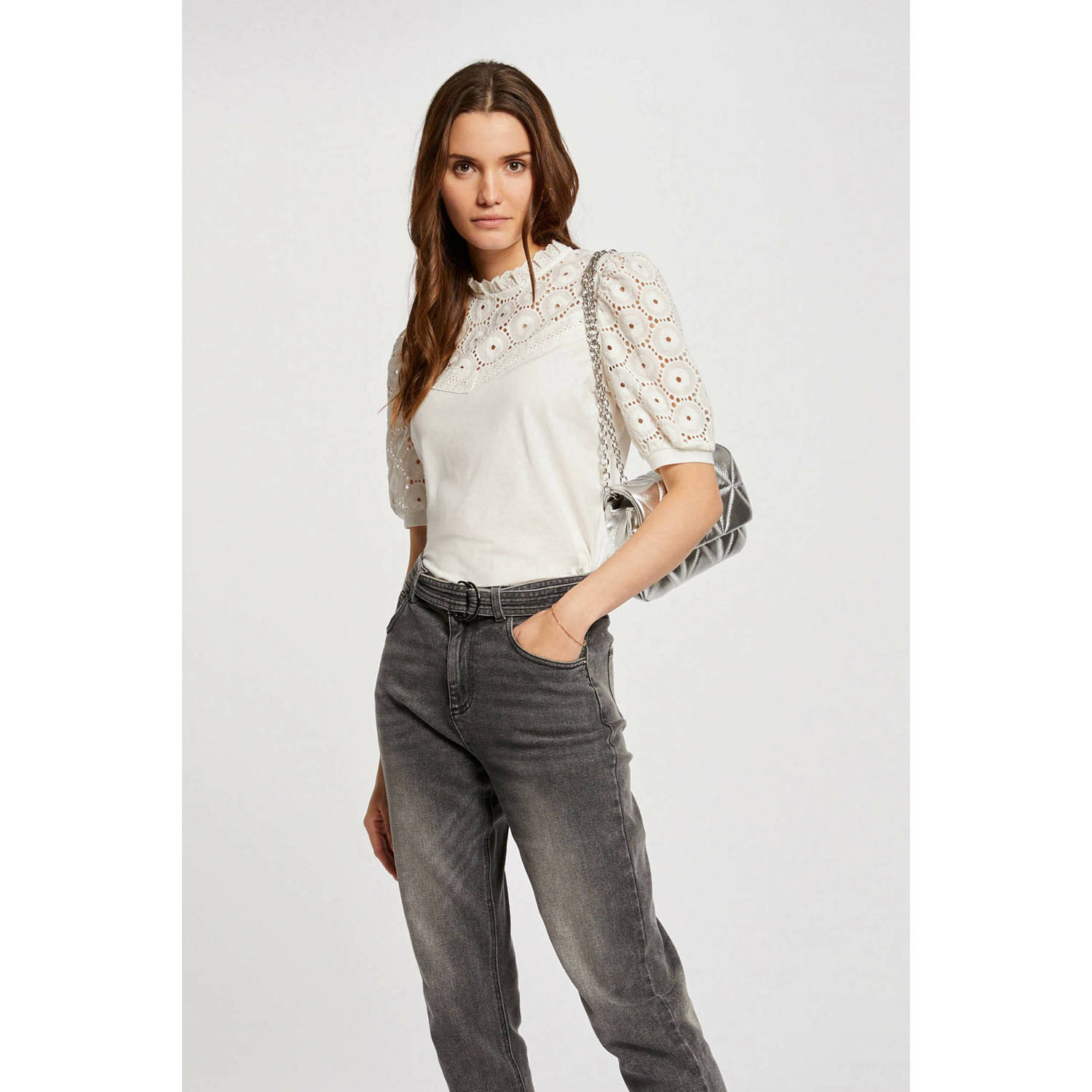 Morgan blousetop met broderie ecru