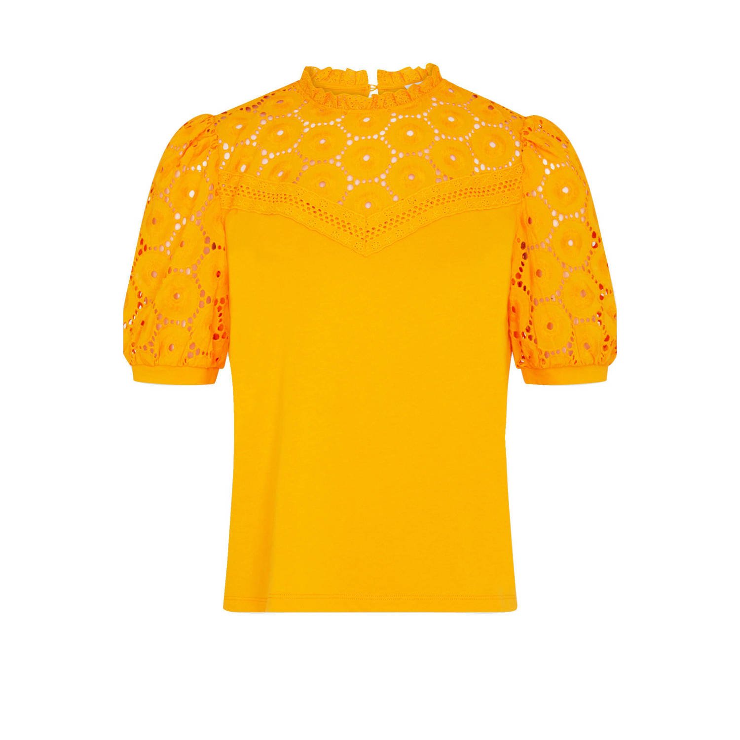 Morgan blousetop met broderie oranje
