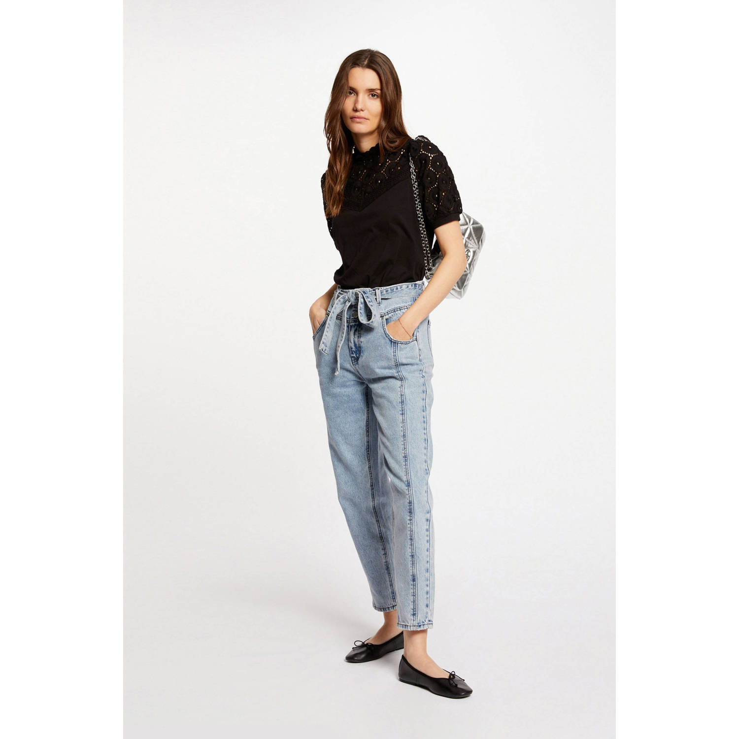 Morgan blousetop met broderie zwart