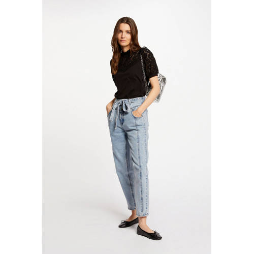 Morgan blousetop met broderie zwart afbeelding