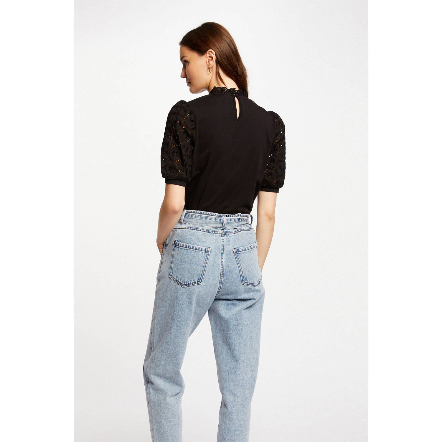 Morgan blousetop met broderie zwart