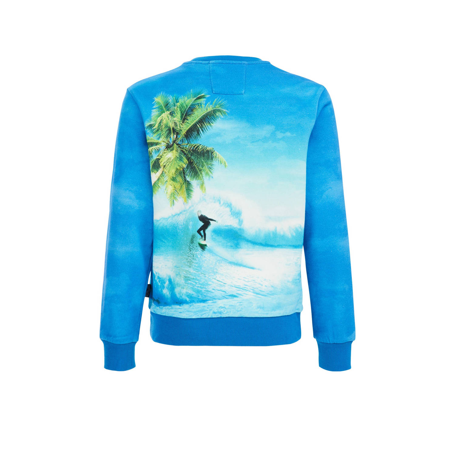 WE Fashion sweater met printopdruk blauw