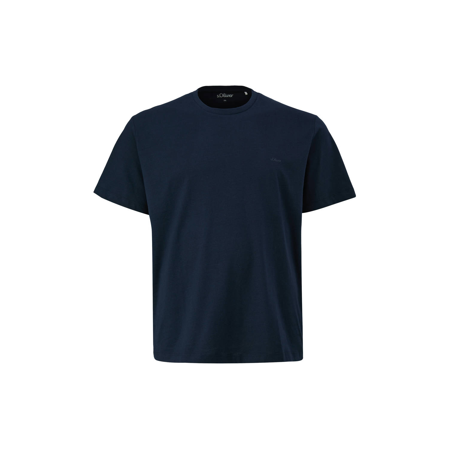 S.Oliver Big Size regular fit T-shirt Plus Size met logo zwart blauw