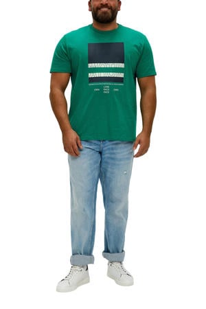 regular fit T-shirt Plus Size met printopdruk groen