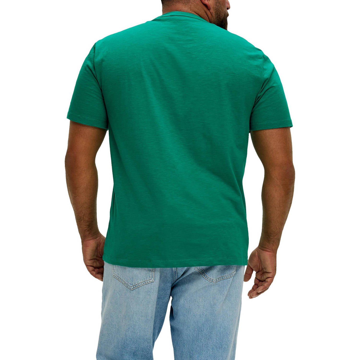s.Oliver Big Size regular fit T-shirt Plus Size met printopdruk groen