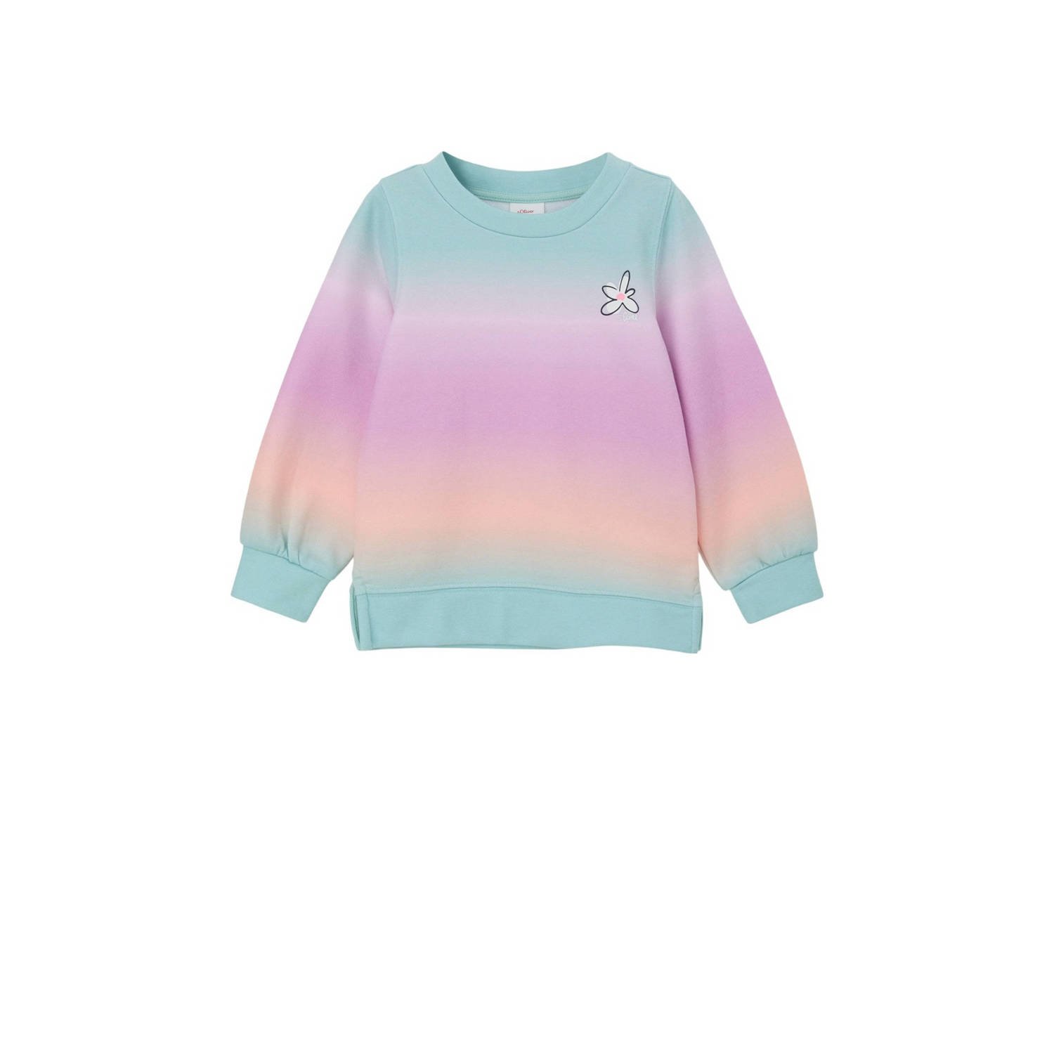 s.Oliver dip-dye sweater lila blauw zalm