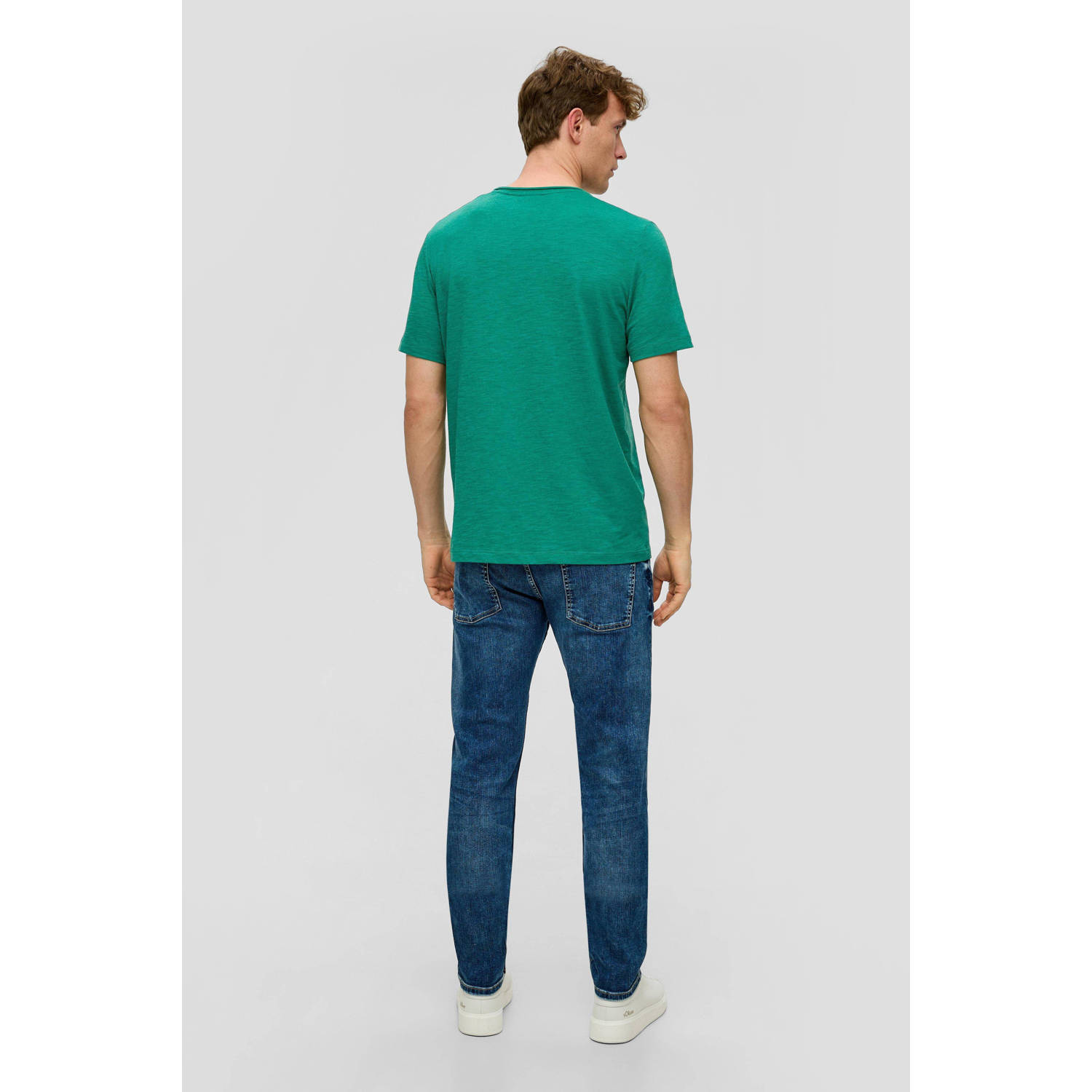 s.Oliver regular fit T-shirt met logo groen