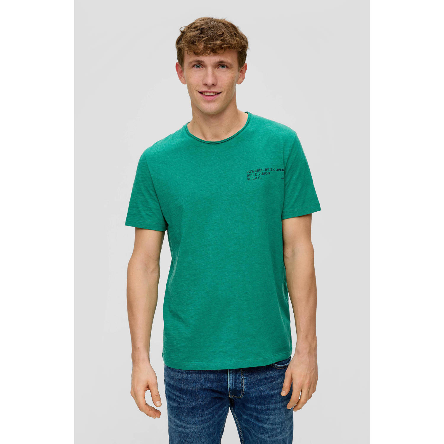 s.Oliver regular fit T-shirt met logo groen