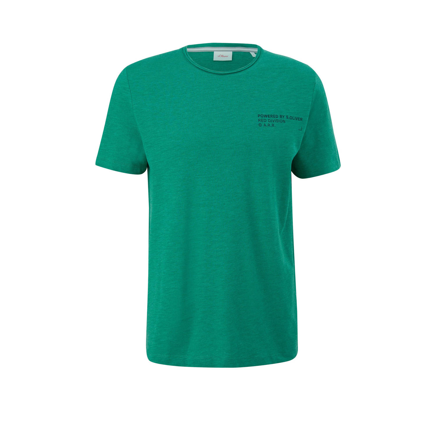 S.Oliver regular fit T-shirt met logo groen
