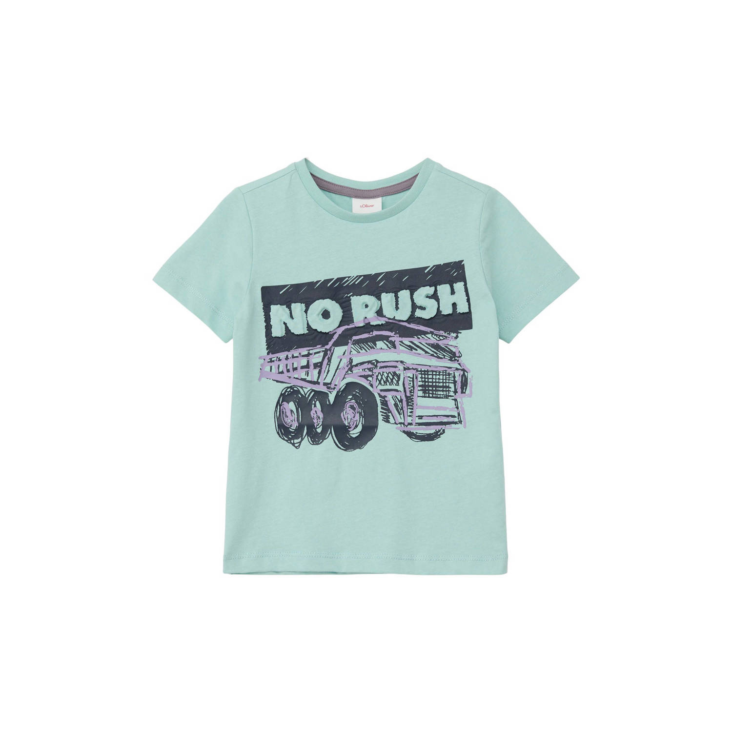 s.Oliver T-shirt met printopdruk turquoise
