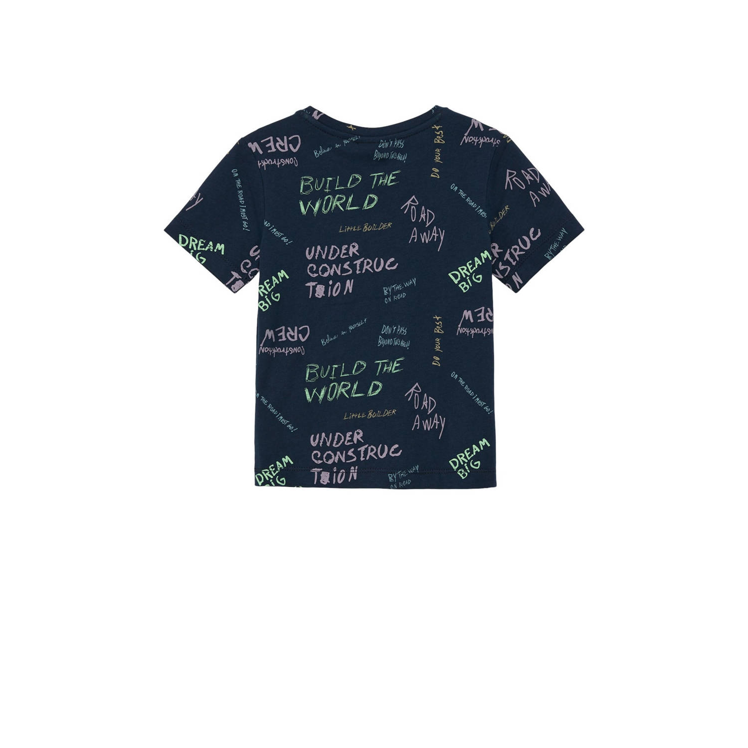 s.Oliver T-shirt met all over print donkerblauw