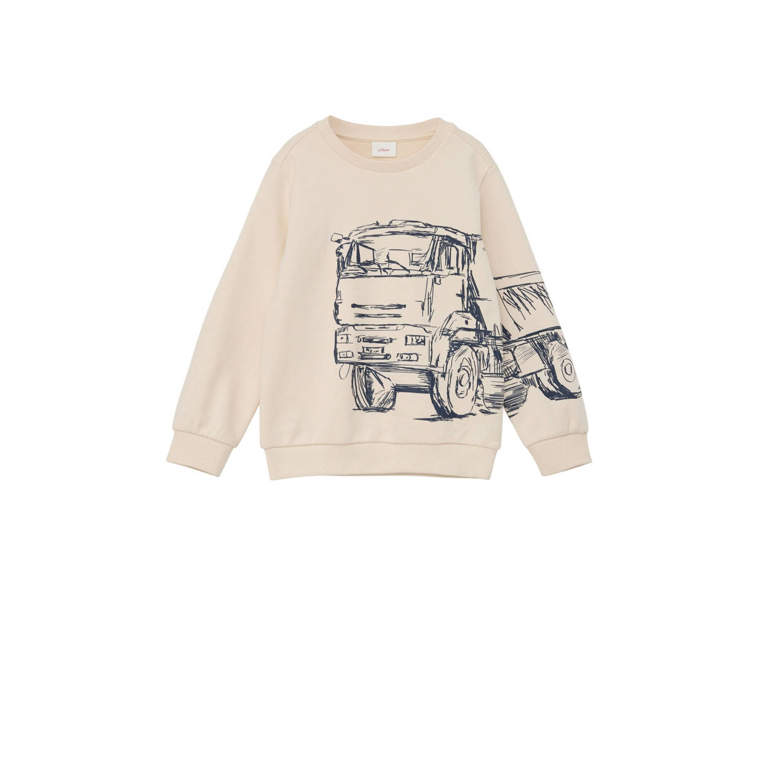 S.Oliver sweater met printopdruk ecru Printopdruk 104 110