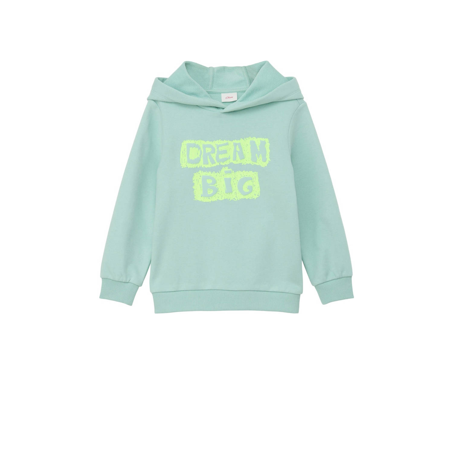 s.Oliver hoodie met tekst turquoise