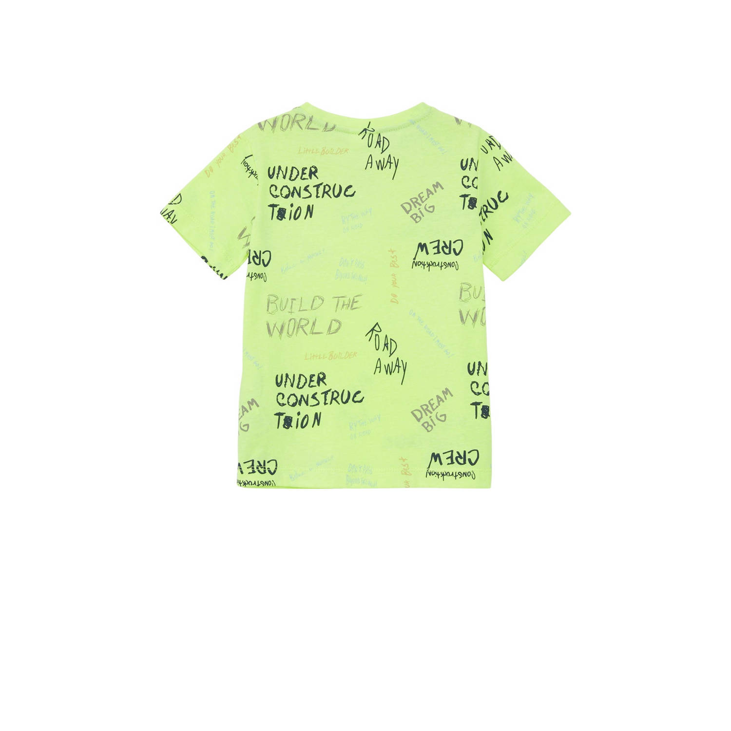 s.Oliver T-shirt met all over print limegroen