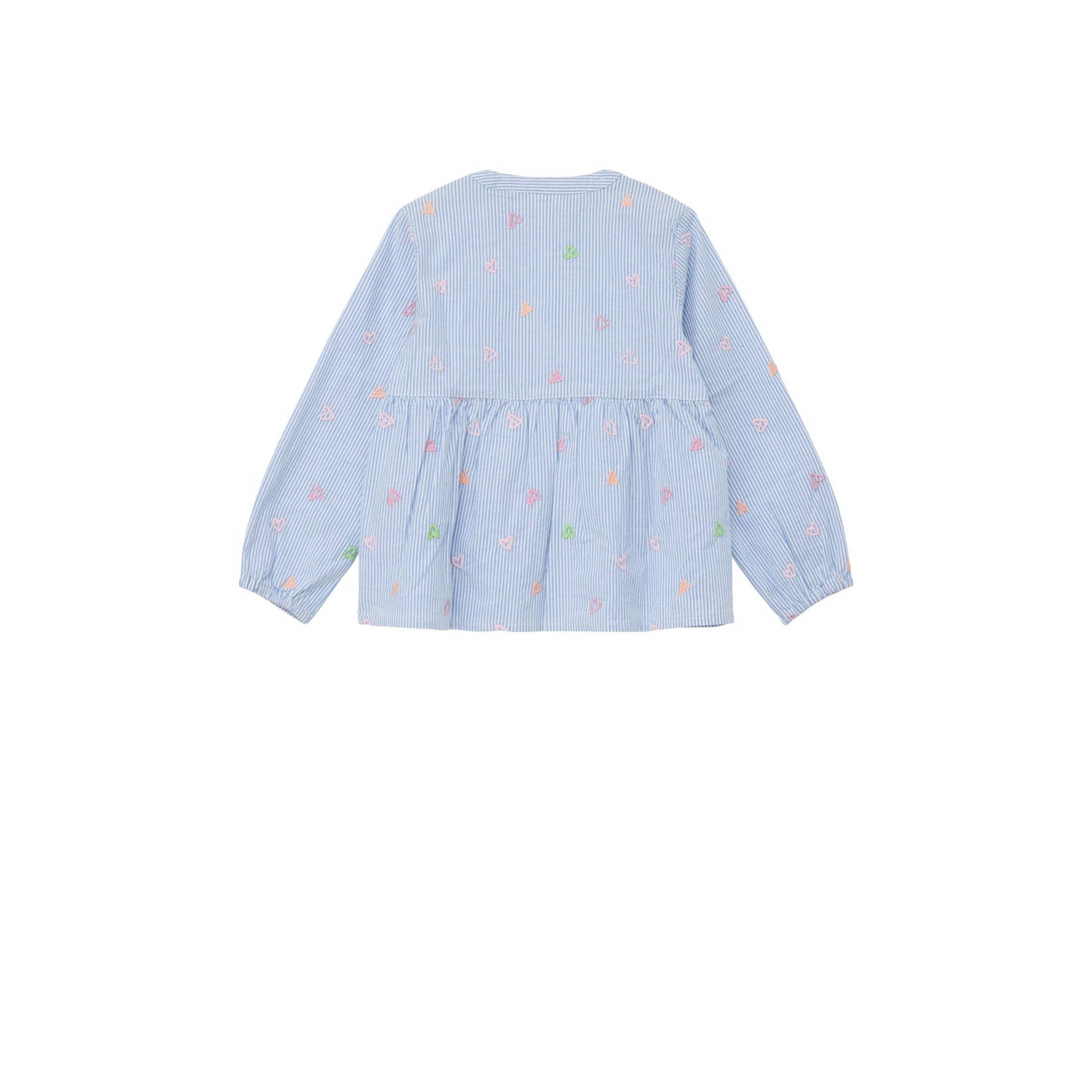 S.Oliver gestreepte longsleeve blauw wit Meisjes Katoen Rolkraag Streep 104 110