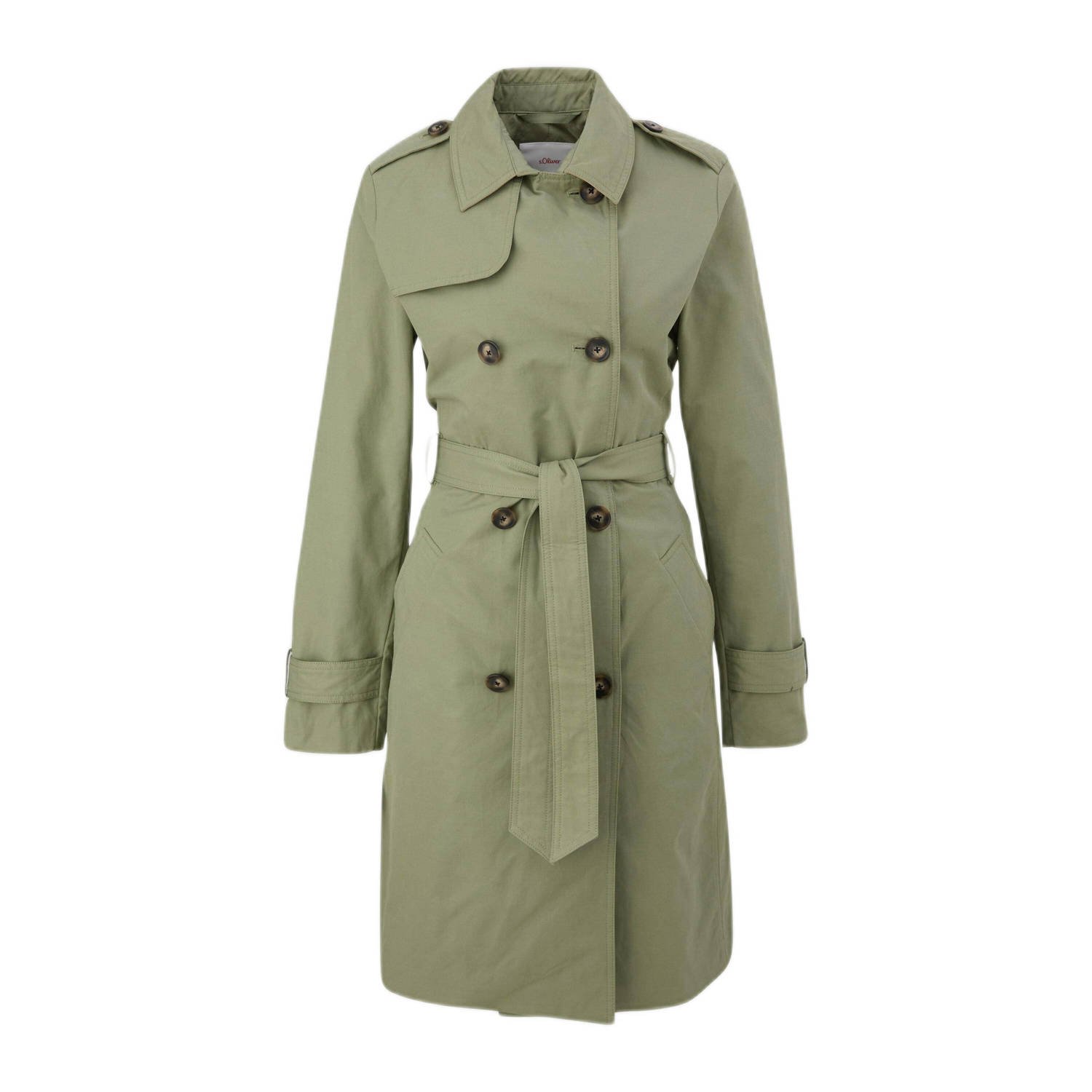 s.Oliver trenchcoat jas olijfgroen