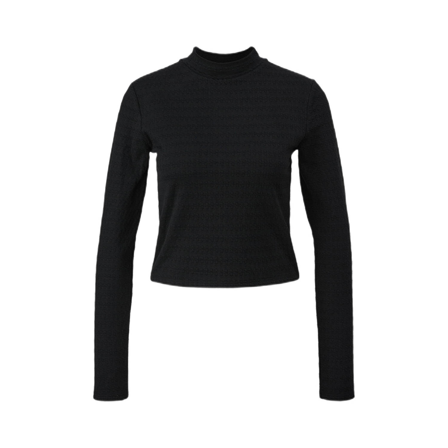 Q S by s.Oliver crop top met jacquard zwart