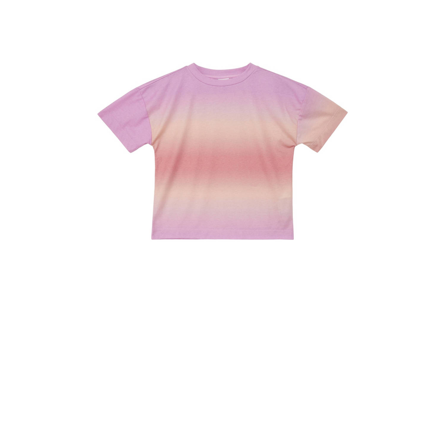 S.Oliver tie-dye T-shirt paars zalm Meisjes Polyester Ronde hals Tie-dye 152