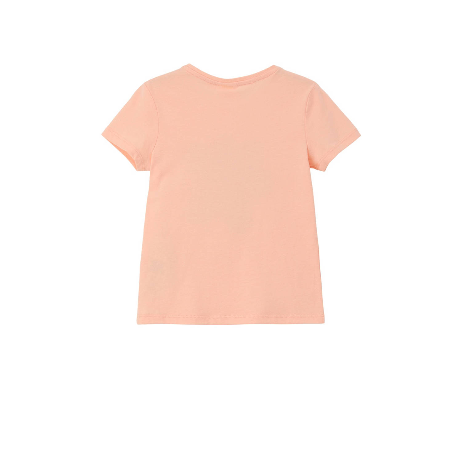 s.Oliver T-shirt met printopdruk en pailletten licht oranje