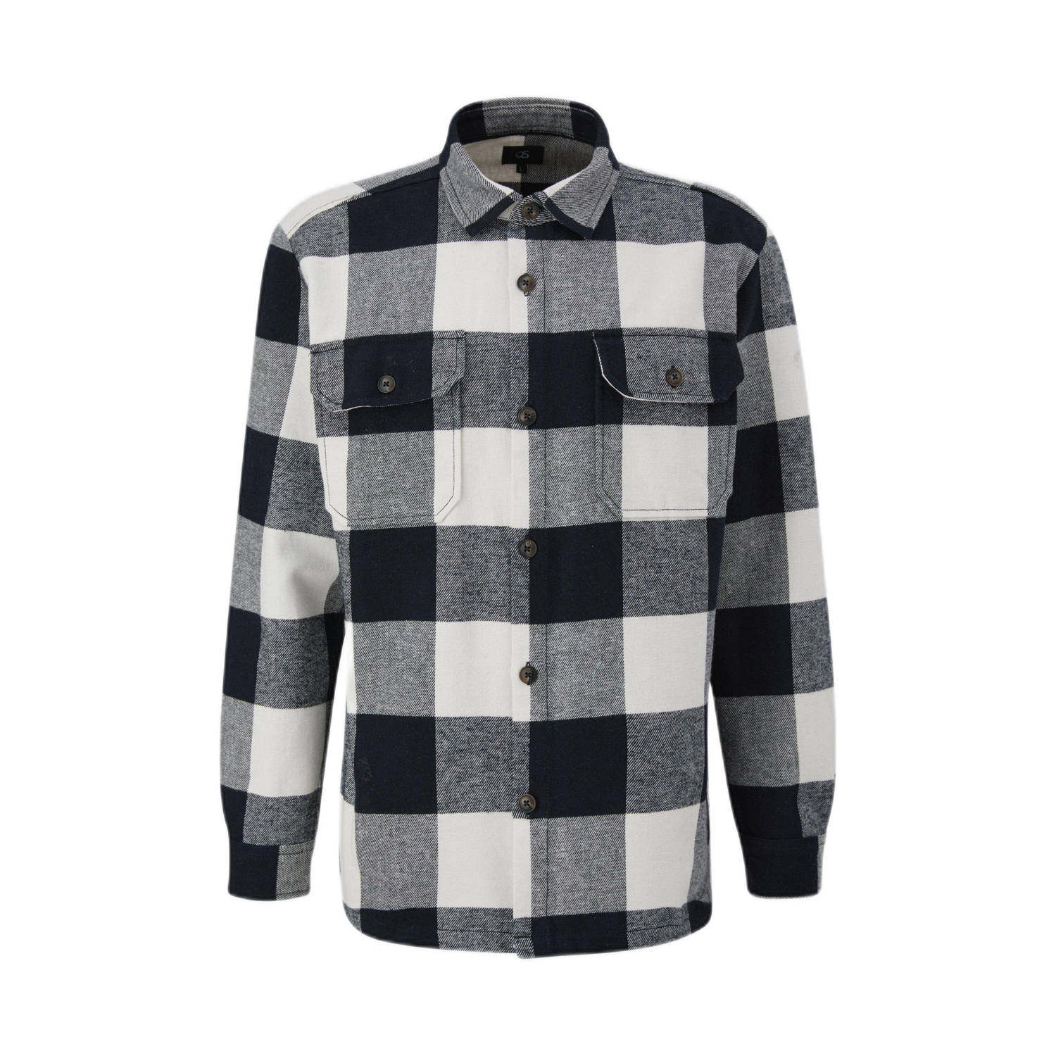 Q S by s.Oliver geruit loose fit overshirt grijs