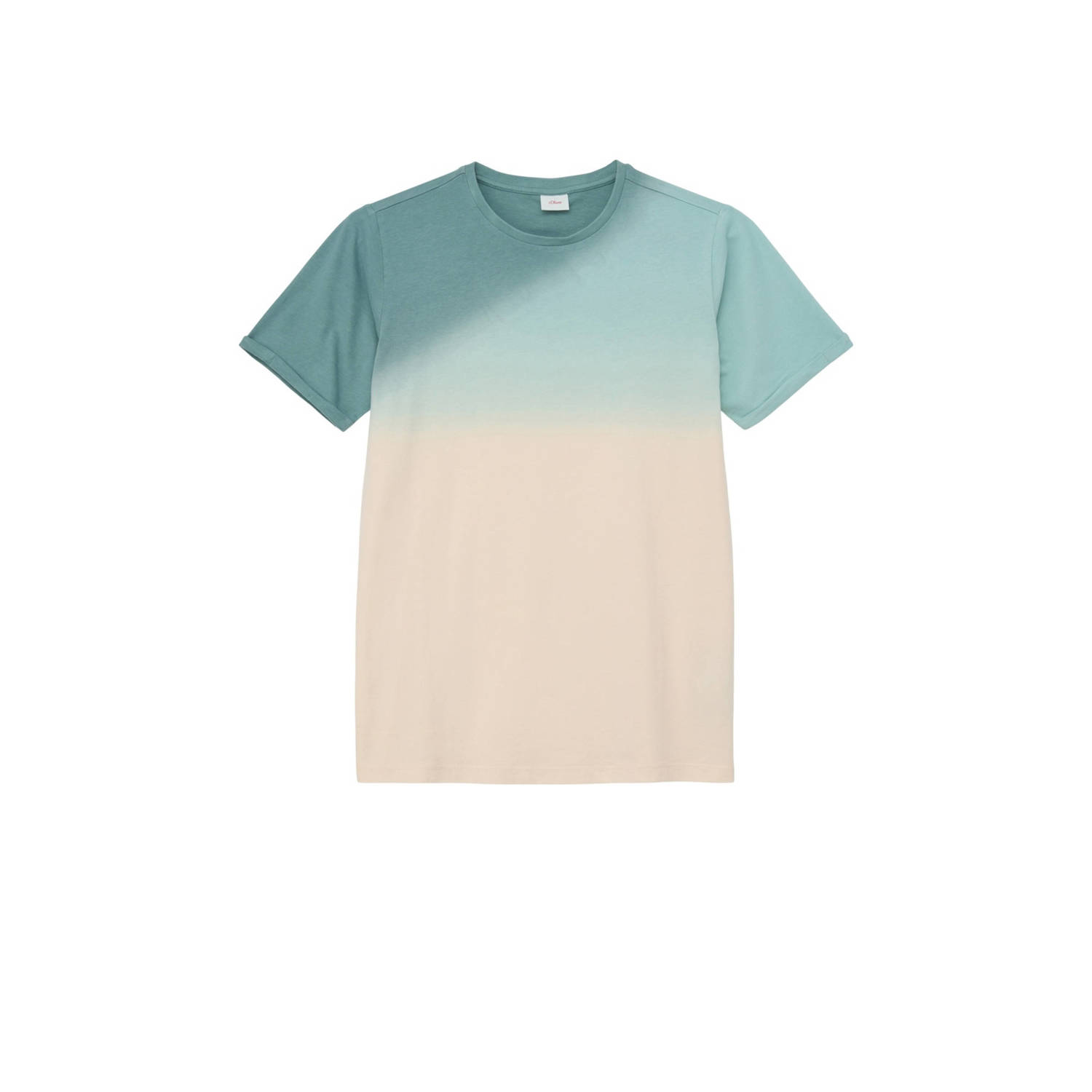 S.Oliver dip-dye T-shirt turquoise beige Multi Jongens Katoen Ronde hals 170 176