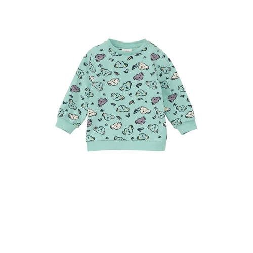 s.Oliver baby sweater met dierenprint turquoise