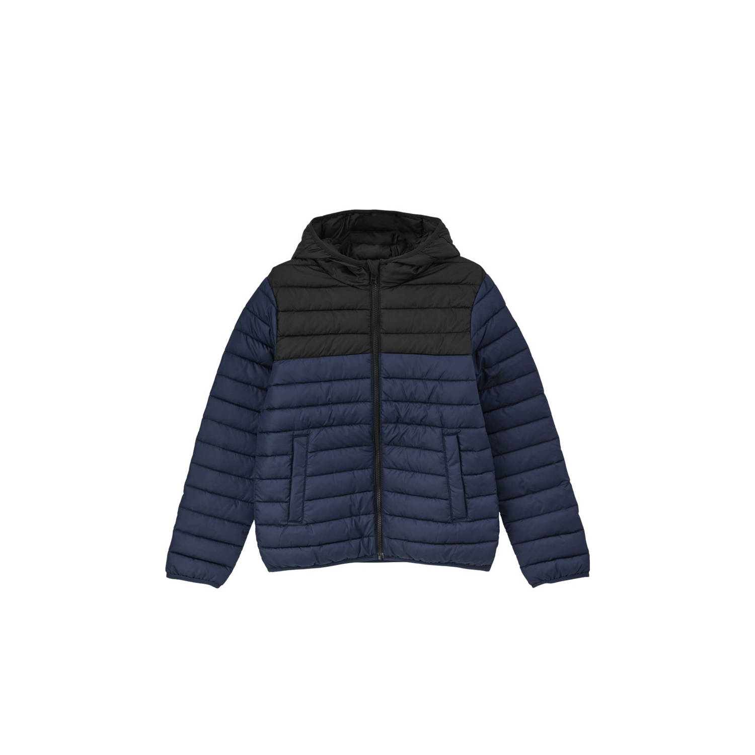S.Oliver gewatteerde zomerjas donkerblauw zwart Jongens Polyester Capuchon 134 140