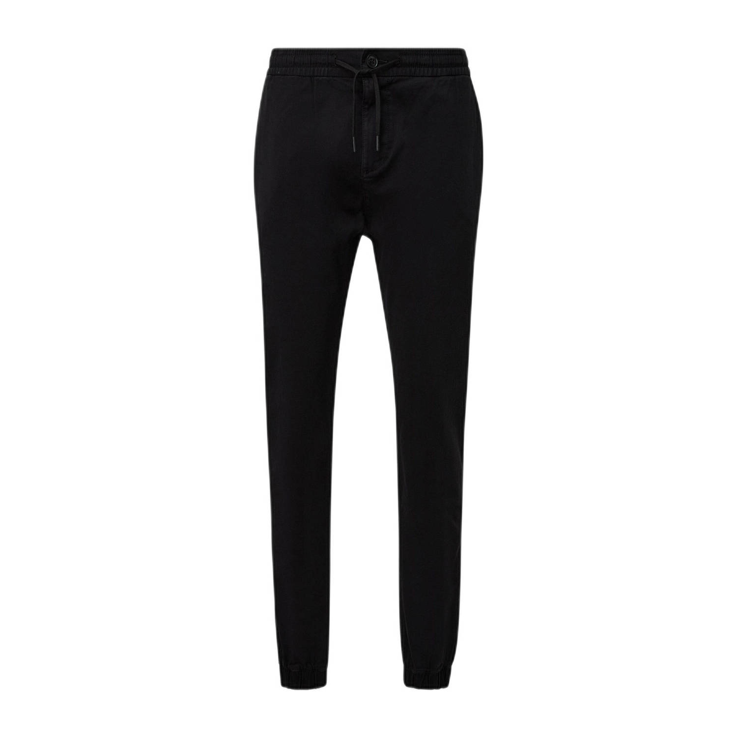 Q S by s.Oliver slim fit joggingbroek zwart