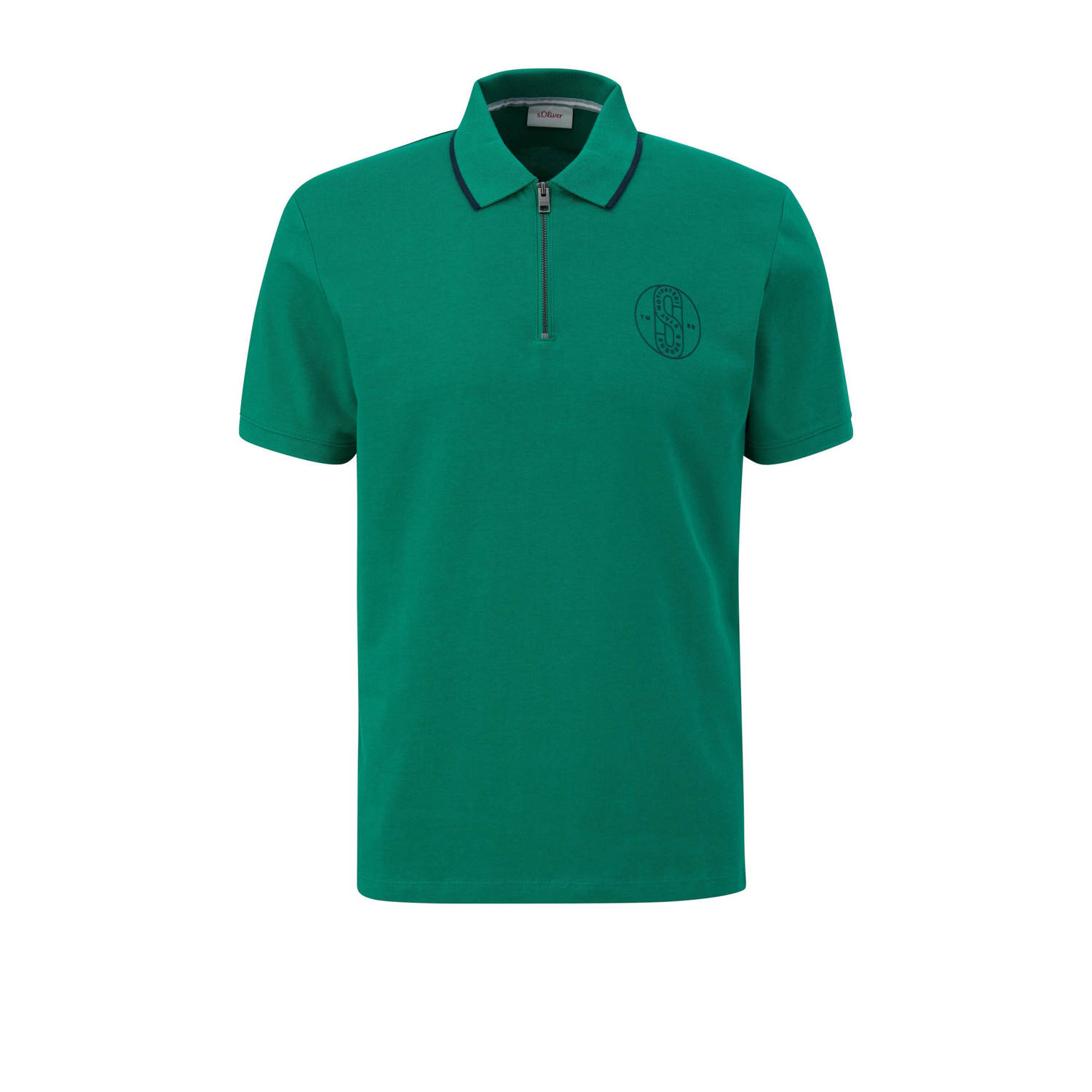 S.Oliver regular fit polo met logo groen