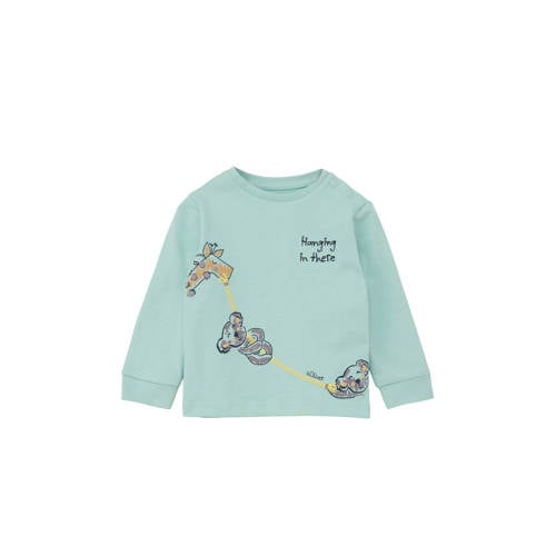 s.Oliver baby sweater met printopdruk turquoise