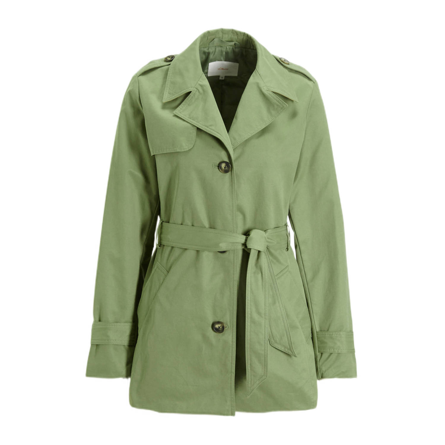 S.Oliver trenchcoat jas olijfgroen