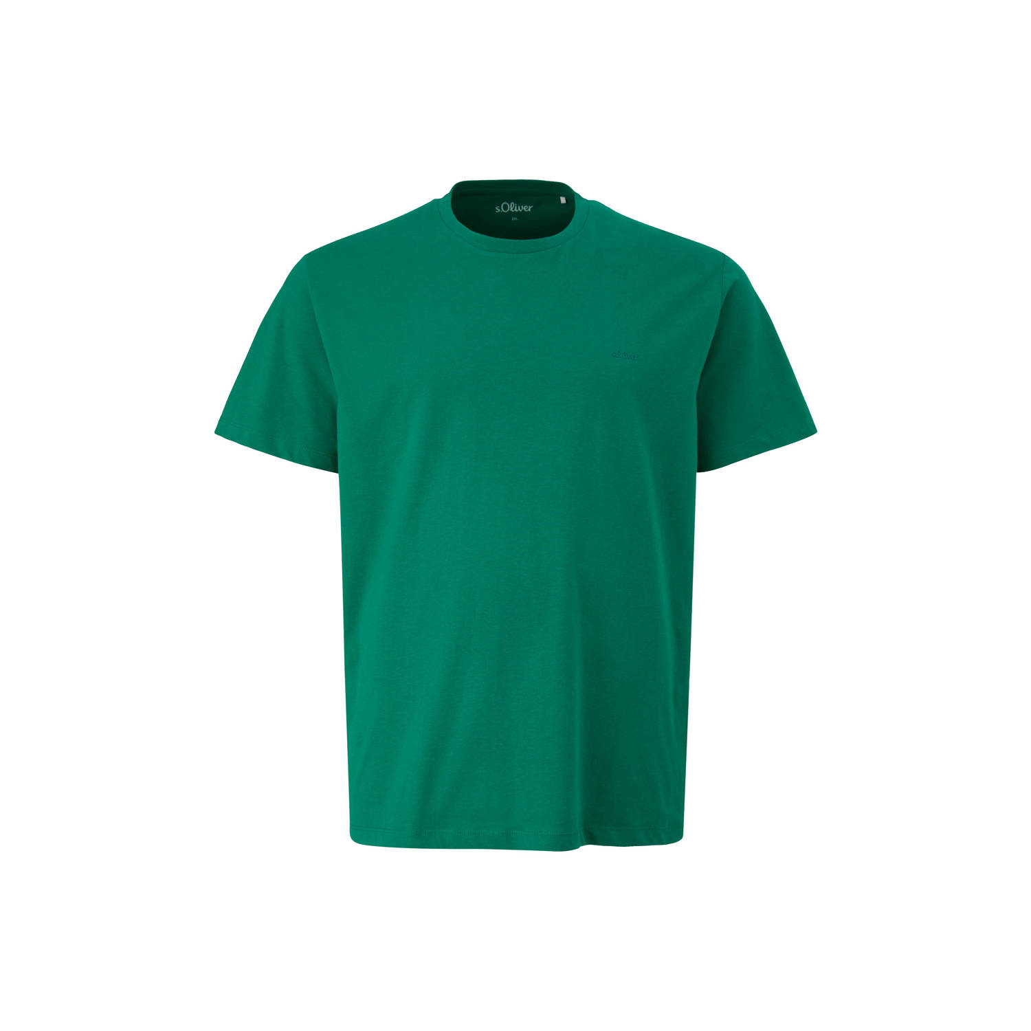 S.Oliver Big Size regular fit T-shirt Plus Size met logo groen