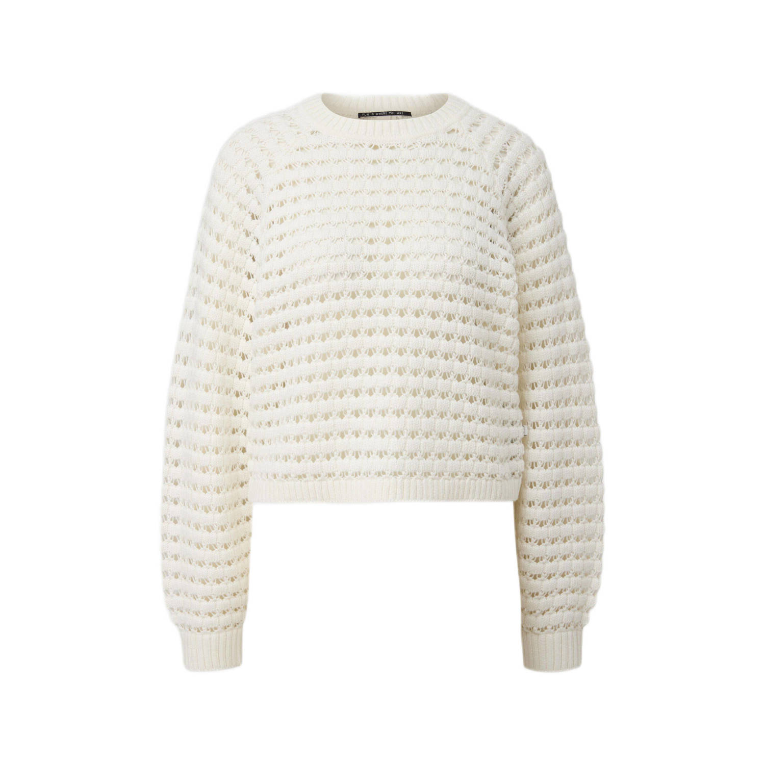 QS Gebreide pullover met ajourpatroon model 'Crochet2'