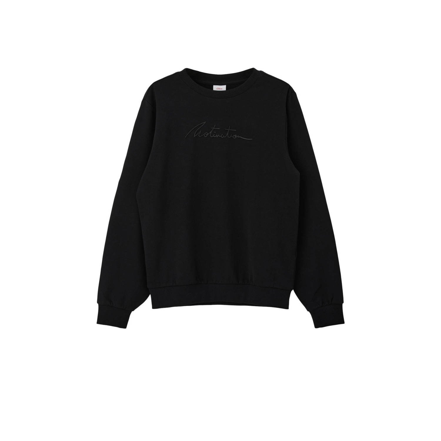 s.Oliver sweater met tekst zwart