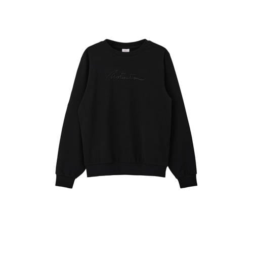 s.Oliver sweater met tekst zwart