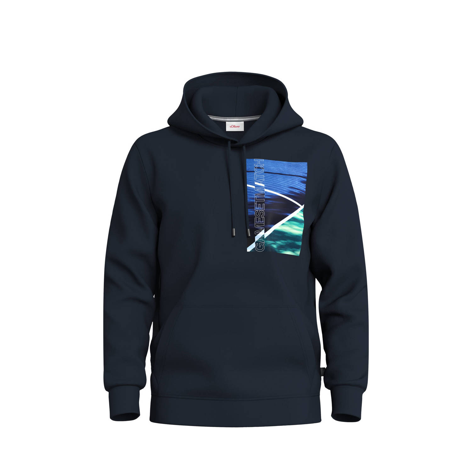 S.Oliver hoodie met printopdruk marine