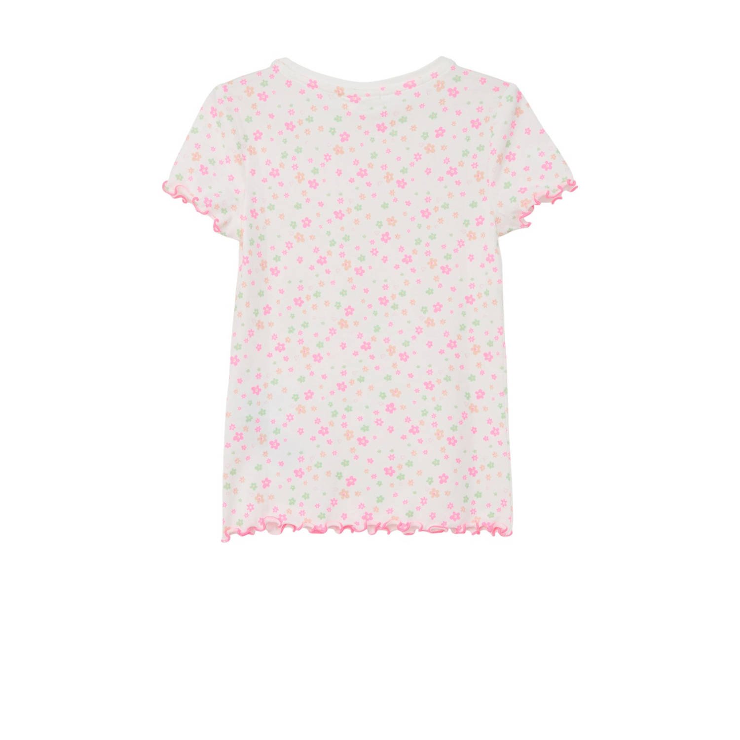 s.Oliver gebloemd T-shirt wit roze