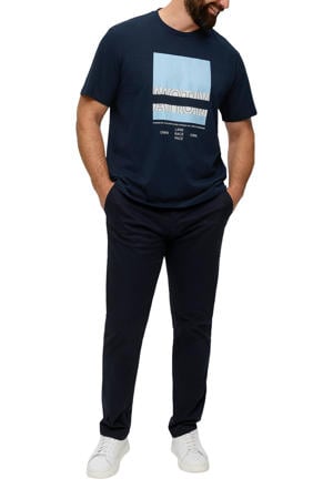 regular fit T-shirt Plus Size met printopdruk blauw zwart