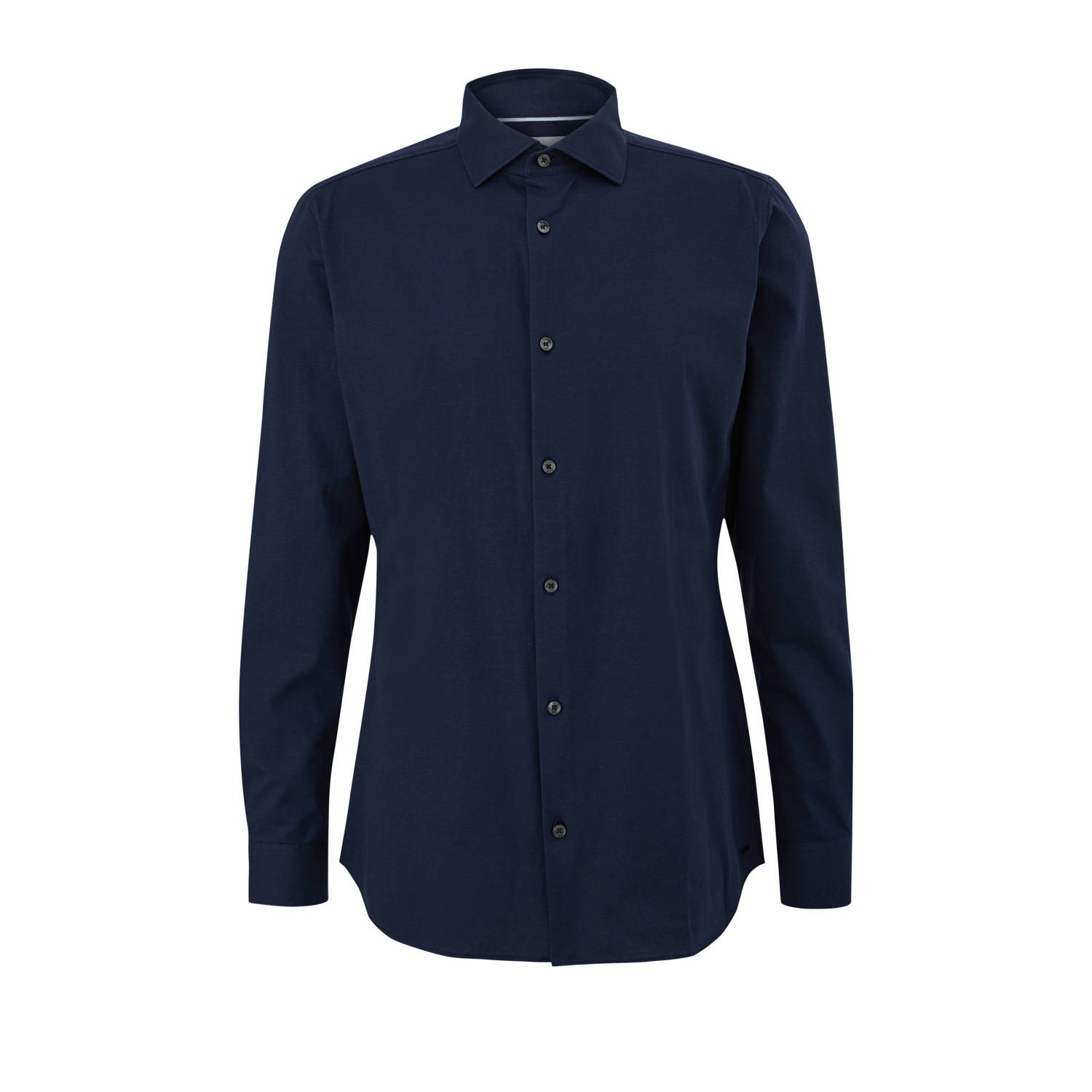 S.Oliver BLACK LABEL slim fit overhemd blauwzwart