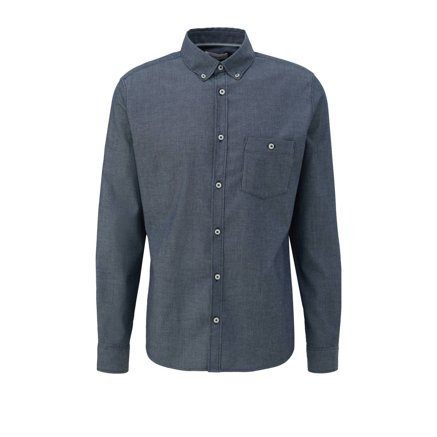 S.Oliver slim fit overhemd donkerblauw