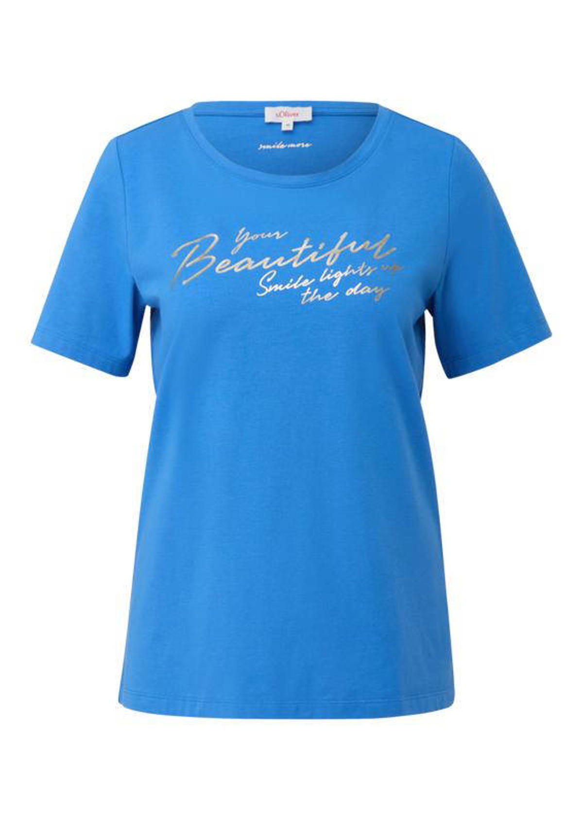 S Oliver T Shirt Met Tekst Blauw Wehkamp