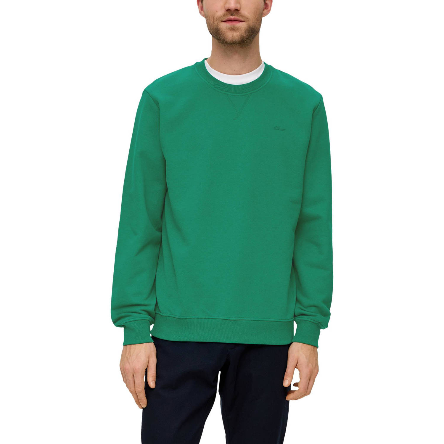 s.Oliver sweater met logo groen