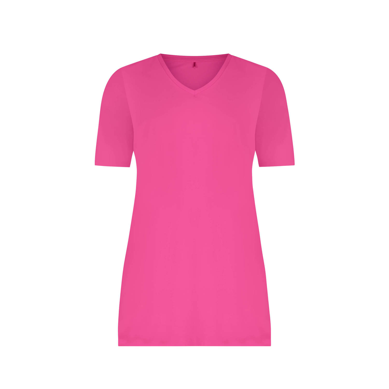Plus Basics T-shirt van travelstof roze