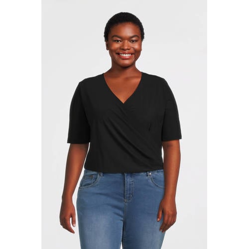 Plus Basics top van travelstof zwart afbeelding