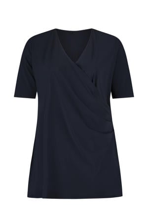 top van travelstof blauw