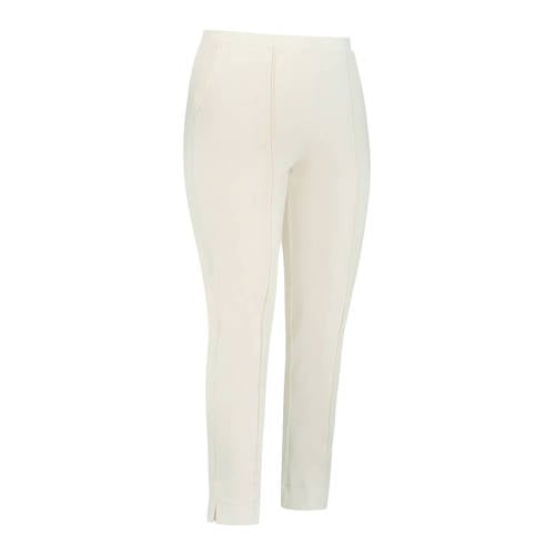 Plus Basics slim fit pantalon van travelstof creme afbeelding