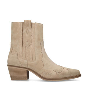 suède cowboylaarzen beige