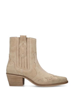 suède cowboylaarzen beige