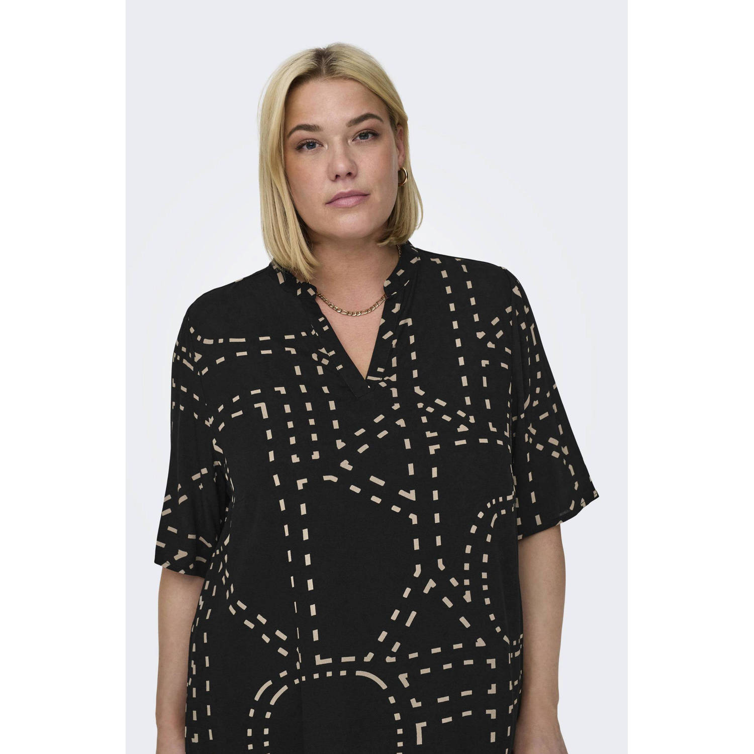 ONLY CARMAKOMA top CARPHOEBE LIFE met all over print zwart