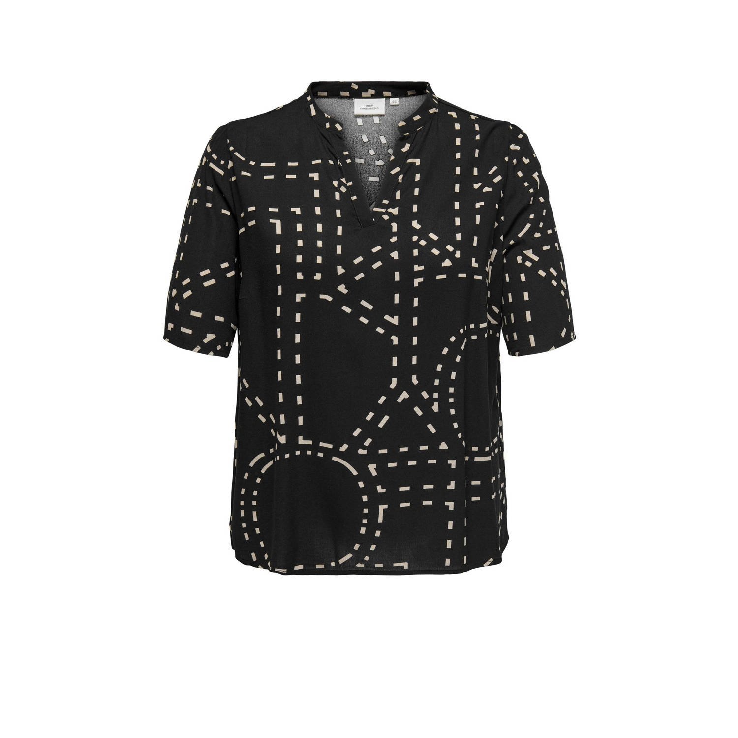 ONLY CARMAKOMA top CARPHOEBE LIFE met all over print zwart